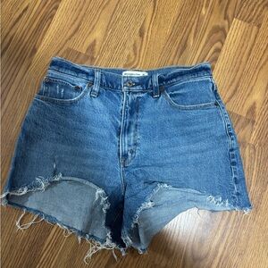 Abercrombie & Fitch Distressed Blue Jean Shorts